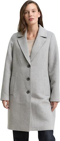 Tom Tailor - Wollen Jas - Medium Silver Grey Melange - Met Steekzakken
