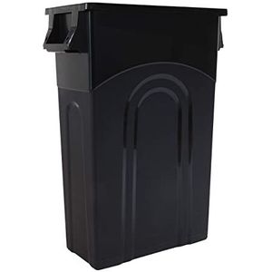 United Solutions Highboy Afvalcontainer Ruimtebesparend slank profiel en eenvoudige verwijdering van vuilniszakken voor binnen of buiten, 4-pack, zwart, 4 stuks