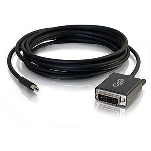 C2G 2m Mini DisplayPort manspersoon to Single Link DVI-D manspersoon Computer Monitor Adapterkabel Full HD zwart voor MacBook, Chromebook, iMac, Surface Pro, XPS, Dell, ACER