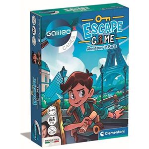 Clementoni Escape Game 59268 Avontuur in Parijs, spannend gezelschapsspel om te puzzelen en te raadselen, familiespel met instructiekaarten en rekwisieten, vanaf 8 jaar