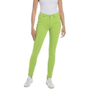 Replay Dames Jeans Luzie Skinny-Fit Hyperflex Colour X-Lite met stretch, Apple Green 675 (groen), 26W / 30L, Apple Green 675, 26W x 30L