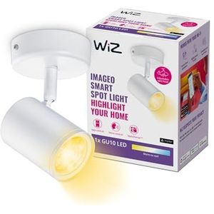 WiZ Opbouwspot Imageo 1-Lichts GU10 - Warm- tot Koelwit Licht - Slimme LED Verlichting - Draaibare Spot - 1 x 5 W - Wit