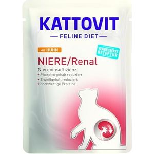 KATTOVIT Niere/Renal kip, dieet kattenvoer, 85 g, natvoer voor katten ter ondersteuning van de nierfunctie