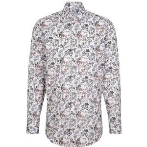 Seidensticker - Businessoverhemd - Oranje - Regular Lange Mouwen - Kentkraag - Print