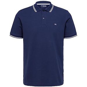 Selected Homme Slhdante Sport Ss Polo W Noos T-shirt voor heren, navy blazer, S