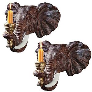 Design Toscano wandlamp olifant Set van 2 20.5x32x24 cm Meerkleurig