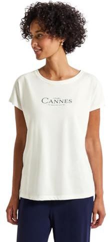 Shirt met folie-tekst, off-white, 34