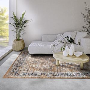 freundin Home Collection Aurora tapijt, klassiek oosters vintage, laagpolig tapijt, oosters woonkamertapijt voor slaapkamer, eetkamer, woonkamer, koperblauw, 160 x 230 cm
