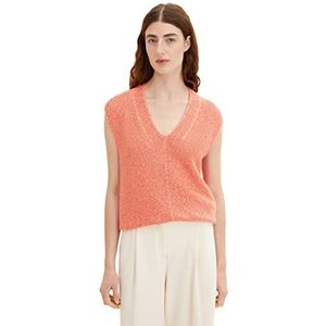 TOM TAILOR Dames pullunder 1035288, 31140 - Fever Red Melange, 3XL