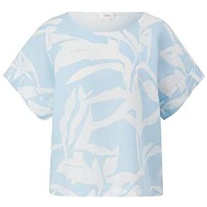 s.Oliver Dames T-shirt met korte mouwen, Blauw | Crème 50A3, 36