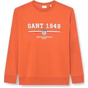 Graphic C-Neck Sweat, Deep Oranje, XXL