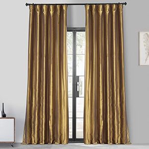 HPD Half Price Drapes Verduisterende gordijnen voor slaapkamer - Faux Zijde taft 50 X 84 (1 Panel), PTCH-BO404-84, Golden Spice