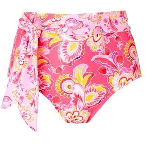 Joe Browns Gerecyclede inhoud voor dames, heldere paisley-bloemen, hoge taille, bikini-slip, roze veelkleurig, 18, Roze Multi, 44 NL
