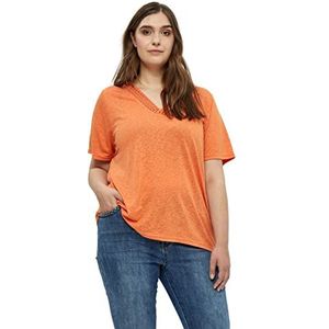 Peppercorn Dames Marina gehaakte V-hals T-shirt curve, vuurzoeker, 16, Voetzoeker, 42 grote maten
