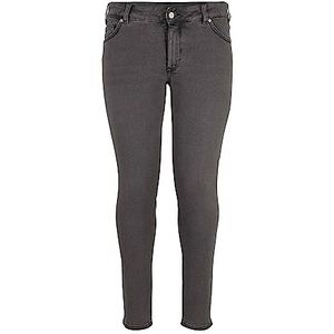 TOM TAILOR MY TRUE ME Dames Plussize used look skinny jeans met biologisch katoen, 10264 - Dark Stone Black Denim, 44 NL