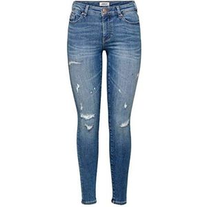 ONLY ONLCarmen Life Reg Skinny Fit Jeans voor dames, blauw (medium blue denim), 25W x 32L