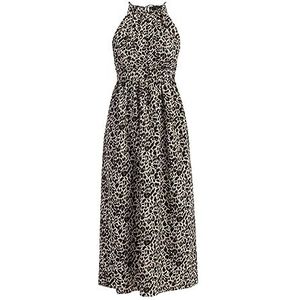 NALLY Dames maxi-jurk met luipaardprint 19226418-NA02, beige leo, S, Beige Leo, S