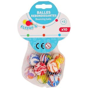 FLYPOP'S - Stuiterballen - Recreatiespel - 030185G - Multicolor - Plastic - Verjaardag - Behendigheidsspel - Kinderspeelgoed - 2,5 cm x 2,5 cm - Vanaf 3 jaar.