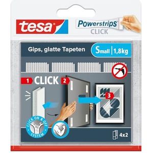 tesa - Powerstrips CLICK - Bevestigingssystemen - Transparant - 4 Stuks