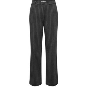 Bestseller A/S ONLBRIE MW Straight PINST Pant TLR NOOS damesbroek, donkergrijs gemêleerd/strepen: wit, 40/32, Dark Grey Melange/Stripes:white, 40W x 32L