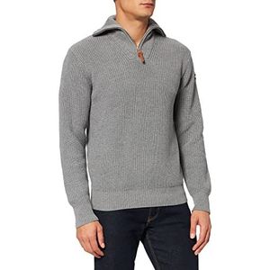 Schott NYC Heren sweater, Heather Grijs, S