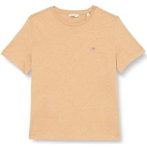 GANT Reg Shield Ss T-shirt voor dames, kaki mel, L