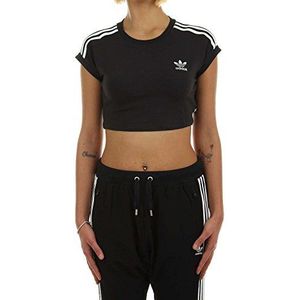 adidas Cropped Top Shirt voor dames, zwart, XL