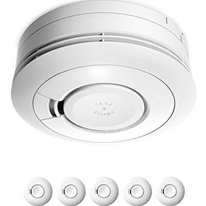 Ei Electronics Ei650 10 jaar werkende rookmelder, Virtual Bundle Zonder koolmonoxidemelder. 5 Stuk wit