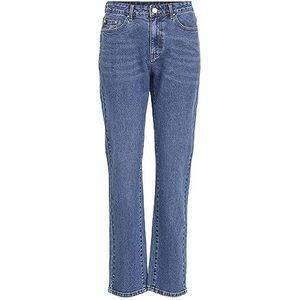 Vila Stray Regular Waist Straight Cut Jeans, blauw (medium blue denim), 38W x 32L