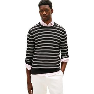 Tommy Hilfiger Heren Seizoensstructuur CNECK MW0MW41643 Trui Trui, Zwart, XS, Zwart (Zwart/Ivoor Bloemblaadje), XS