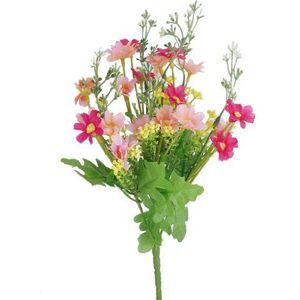 TheBigThumb Blumenstrauß aus 10 Calla-Lilien, Kunstblumen, für Hochzeit, Party, Heimdeko, aus Latex, fühlt sich echt an Rose red and Pink