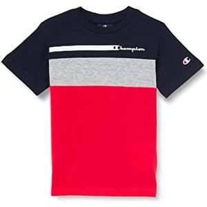 Champion Legacy American Classics-Color Block S/S T-shirt, (marineblauw/intensievrot/grijs melange), 15-16 jaar kinderen en jongens