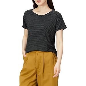 Amazon Essentials Women's Lichtgewicht Studio T-shirt met ronde hals en casual pasvorm (verkrijgbaar in grote maten), Zwart Streep, XS