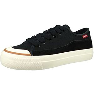 Levi's Vierkant Low S dames Sneaker, Regular Black, 40 EU