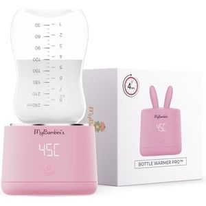 MyBambini's Draagbare babyfleswarmer - reisfleswarmer voor babymelk - draagbare kachel met USB - cadeau voor babydouche (roze)