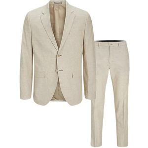 JACK & JONES JPRRIVIERA Linen Suit Slim Fit SN PLS, Travertine/pasvorm: slim fit, 72 Große Größen