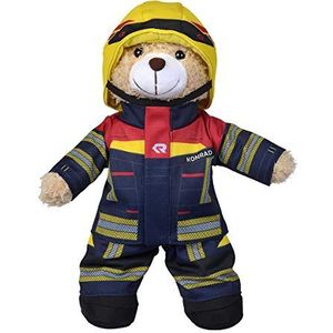 Simba 108101001 - Brandweer pluche beer Rosenbauer, knuffelzacht, 30 cm, in brandweerpak, geschikt voor kinderen vanaf de eerste levensmaanden