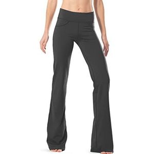 SAFORT Dames regular/Tall Bootcut Flare-broek, yogabroek, 2 broekzakken, lange bootlegbroek, met 71 cm/76 cm/81 cm/86 cm binnenbeenlengte, grijs, 4 broekzakken., L