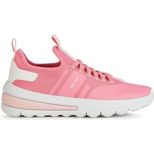 Geox J ACTIVART Girl B Sneaker, LT Coral/White, 34 EU, Lt Coral White, 34 EU