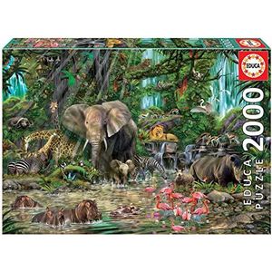 Educa 16013, jungle, puzzel van 2000 stukjes, voor volwassenen en kinderen vanaf 12 jaar, safari, dierpuzzel