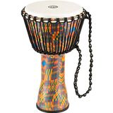 Meinl Percussion PADJ2-M-F Djembe met kunststof deksel, Travel Series, Rope Tuned, 25,40 cm (10 inch) diameter (medium), kenyan quilt
