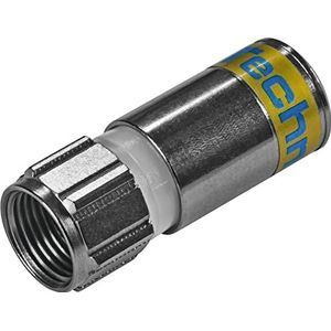 TechniSat F-compressiestekker 4.9, hoogwaardige compressiestekker voor coaxkabel, antennekabel, satellietkabel, waterdicht, weerbestendig, 20 stuks