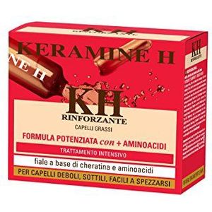 Keramine H Rode ampul met keratine en aminozuren voor vettig haar, 10 x 10 ml