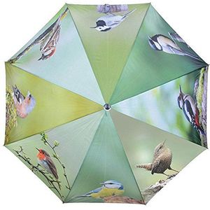 Esschert Design Paraplu vogels van polyester, metaal en hout, 120,0 x 120,0 x 95,0 cm