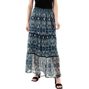 ONLY Onlviva Life Maxi Rok Ptm Maxirok voor dames, Forever Blue/Aop: etnic Rebel, M