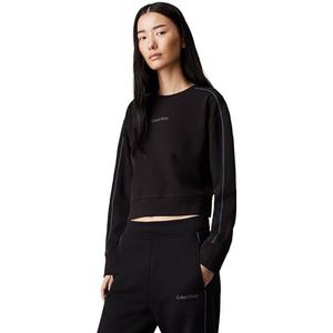 Calvin Klein Dames Crew Pullover 000QS7264E L/S Sweatshirt, Zwart (Zwart), L, Zwart (zwart), L