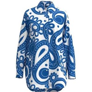 Seidensticker - Lange Blouse - Zwart - Lange Mouwen - Kraag Paisley