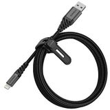 OtterBox Premium Reinforced Braided USB-A naar Lightning Cable, MFi Certified, Oplaadkabel voor iPhone en iPad, Ultra-robuust, Bend en Flex getest, 2m, Zwart