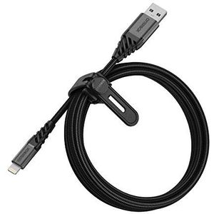 OtterBox Premium Reinforced Braided USB-A naar Lightning Cable, MFi Certified, Oplaadkabel voor iPhone en iPad, Ultra-robuust, Bend en Flex getest, 2m, Zwart