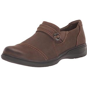 Clarks Carleigh Pearl Slipper voor dames, taupe nubuck, 38 EU Breed